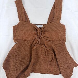 Madden-girl Women's Brown and Orange Crop-top